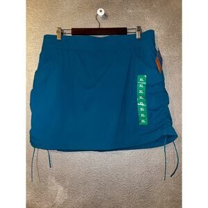 Columbia Skort XL Teal Blue Green Side Ruched Sporty Preppy Active Athletic NWT